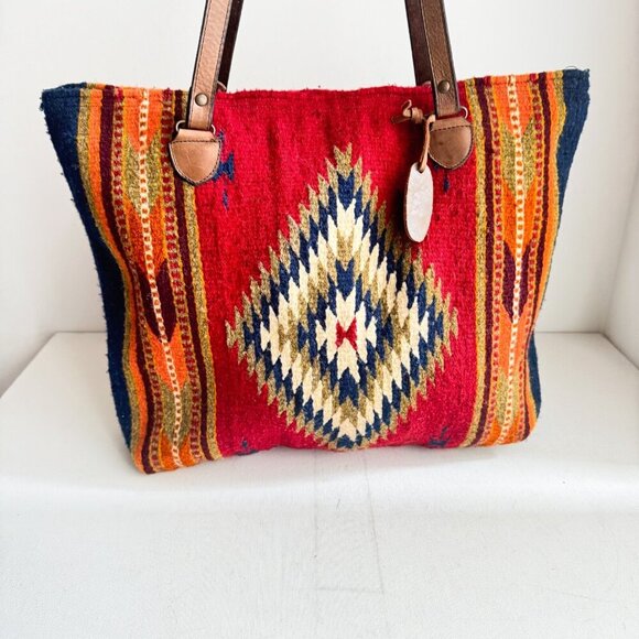 Wool Southwestern Print Colourful Tore Bag - Picture 5 of 11